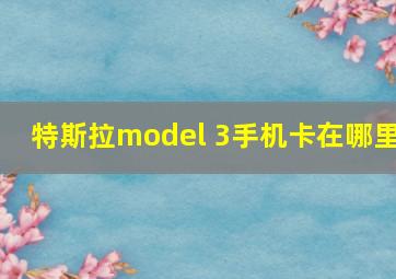 特斯拉model 3手机卡在哪里